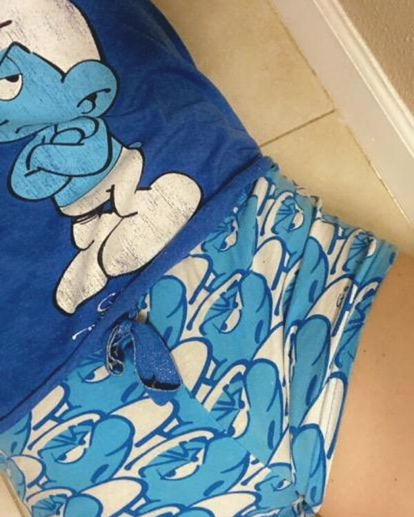Grouchy Smurf PJ Set (shorts & tank)