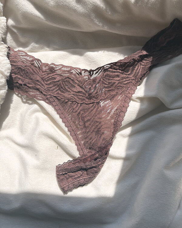 Burgundy lace thong