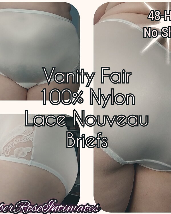 Vanity Fair 100% Nylon White Lace Nouveau Briefs
