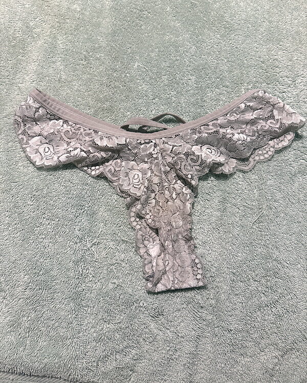Grey Lace Cheeky Panties Worn 3 days