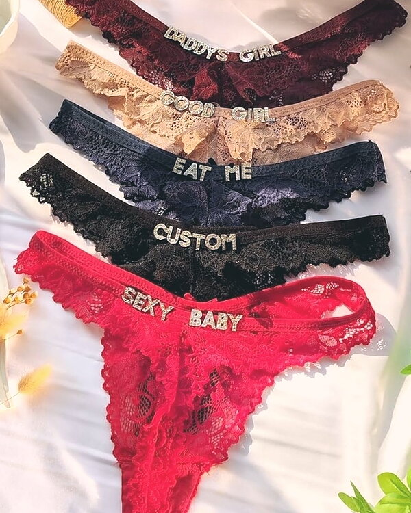 Custom lace thongs