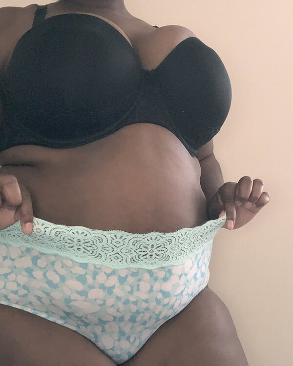 Pale, Lacy, blue panties