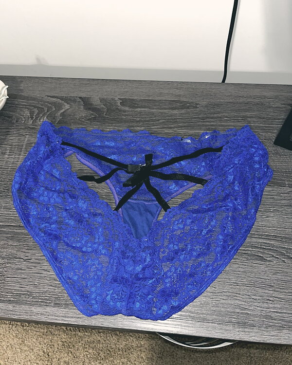 Sexy blue laced used panties