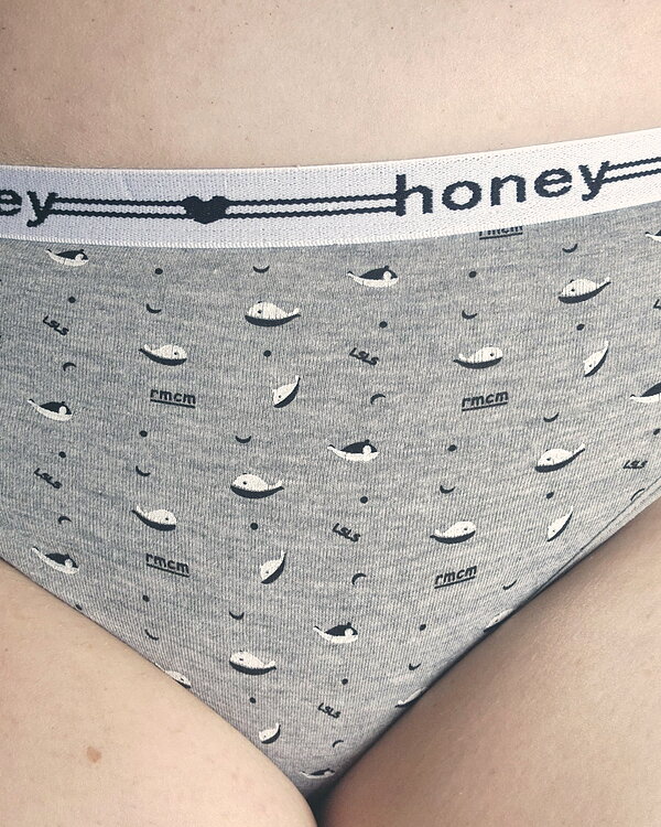 Honey Cute Classic Cotton Brief Grey