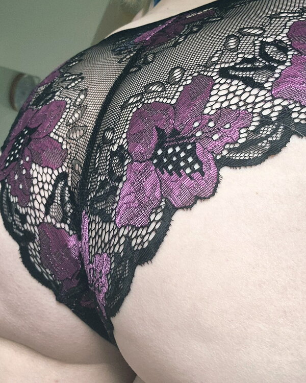 Lacey black and pink flowered Panty.