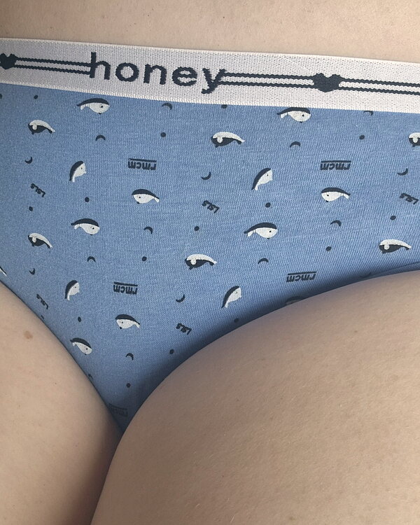 Honey Cute Classic Cotton Brief Blue.