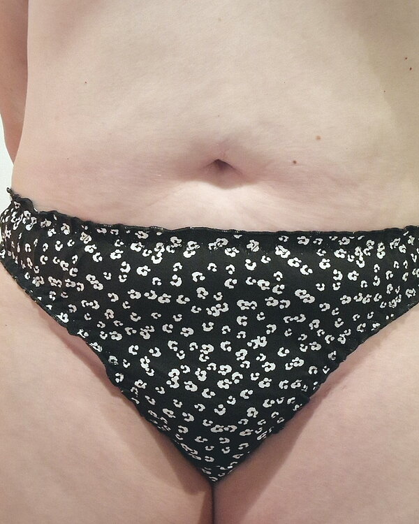 Black Silk Flowery Thong