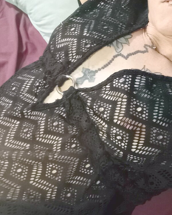 A sexy fishnet dress