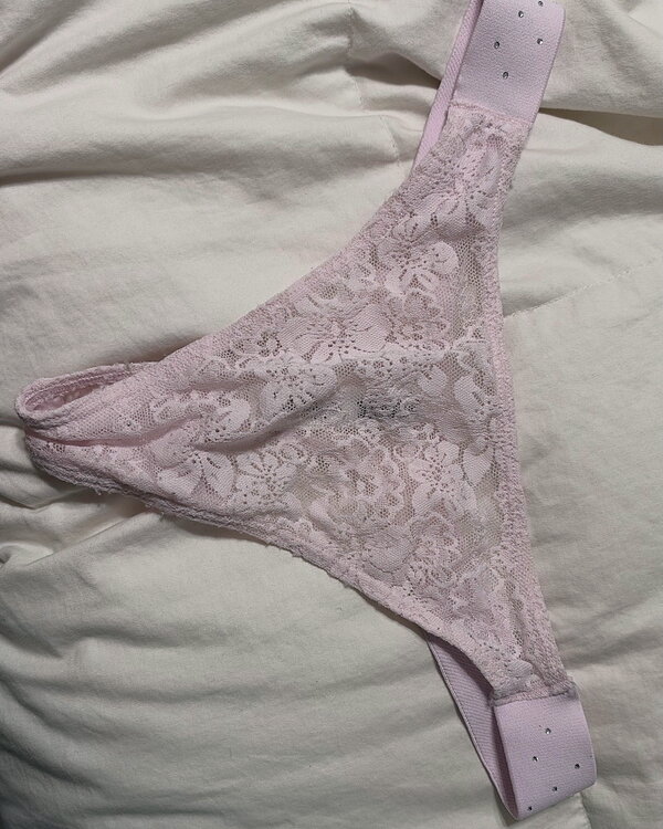 Pink VS lace thong