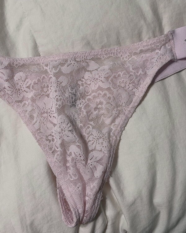 Pink VS lace thong