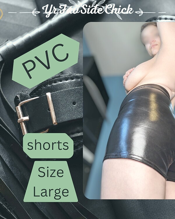 High Waisted PVC Shorts, Size Large 😈