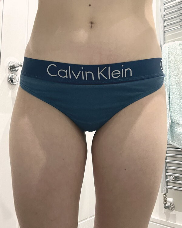 blue-green cotton calvin’s thongs