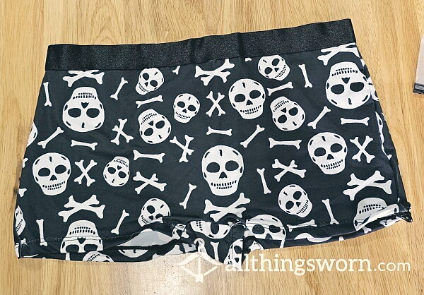 Skull Print Boy Shorts