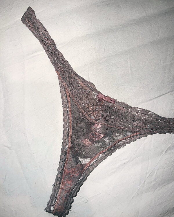 Pink lace thong
