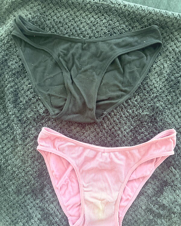 Pretty in Pink or Classic Black? 💕🖤 Two Well-Loved Ribbed Panties