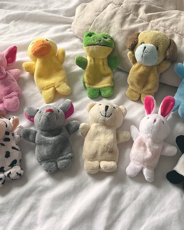 Scent Teddies Worn and Used Plush Finger Puppets
