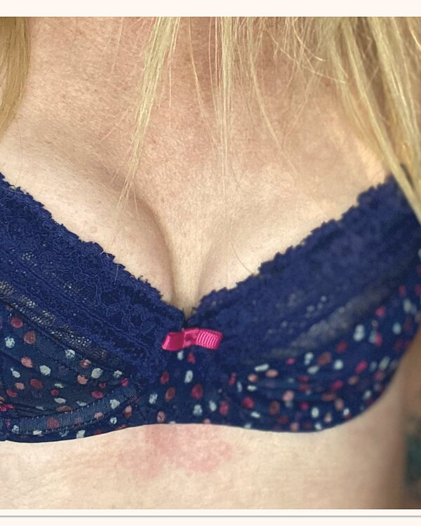 Navy Bra with Pink Bow