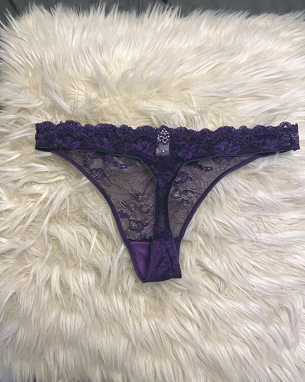 Purple Lace Thong