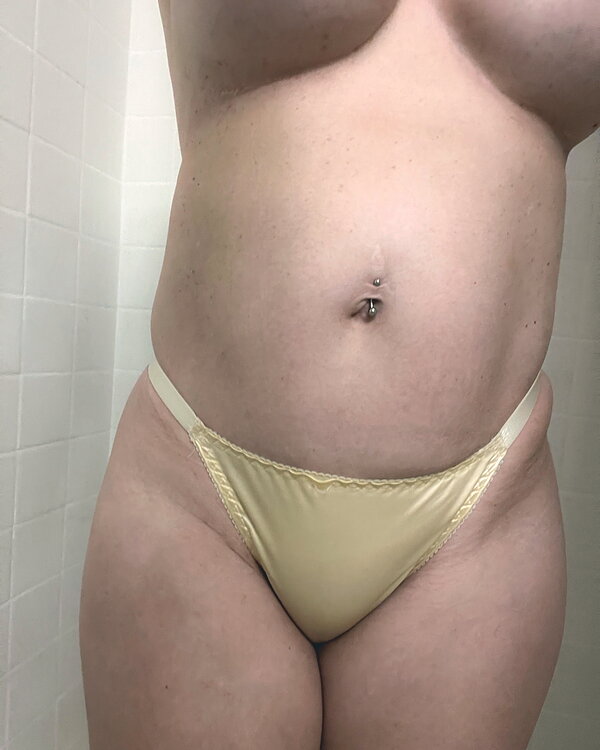 Yellow Silky Satin Thong