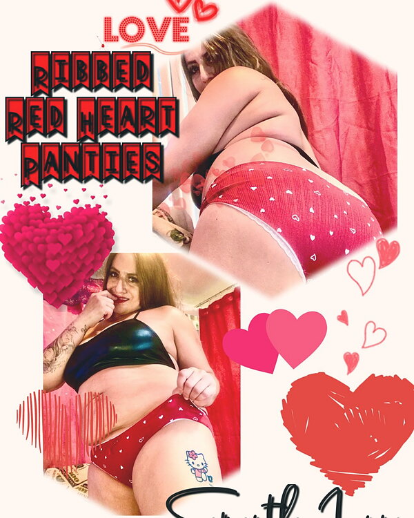 Ribbed Red Heart Panties