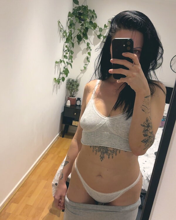 Grey cotton thong