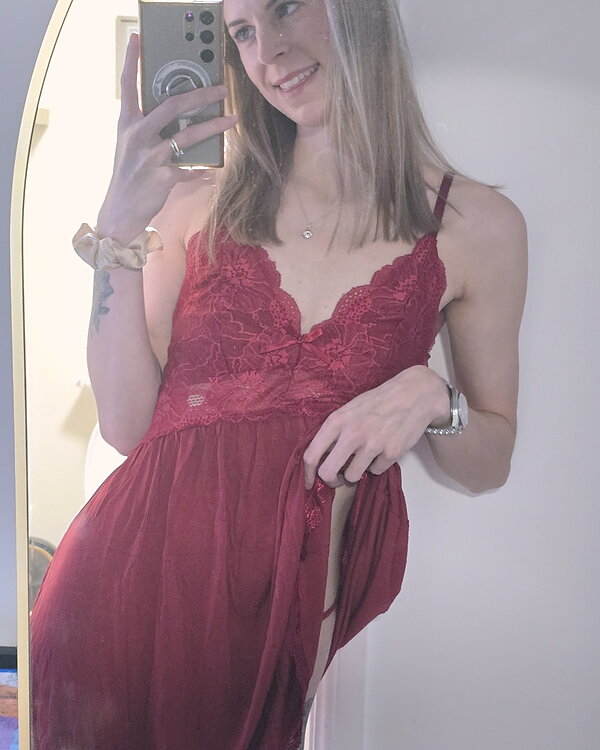 Burgundy Lace Babydoll Nightie