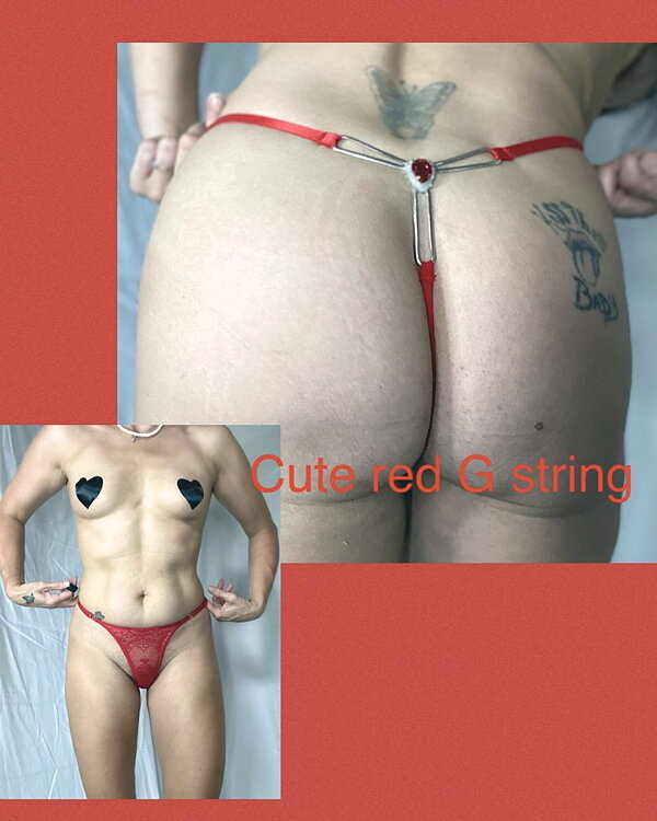 Red jeweled G string