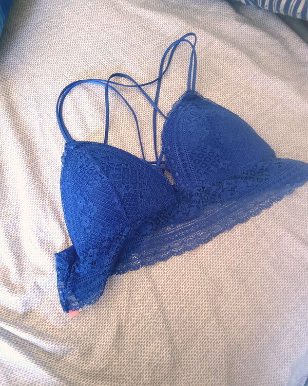 blue lace bralett;