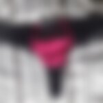 Hot pink and black thongs