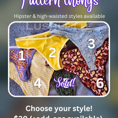 Colorful patterned cotton thongs