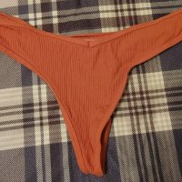 Orange cotton thong, used and wo… - 2