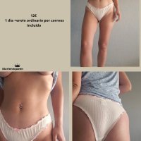Bragas blanca con filo rosa