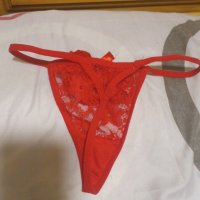 Tanga rojo de encaje muy usadas - 1