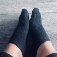 Used black ankle socks