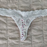 Flower cotton & lace thong - 1
