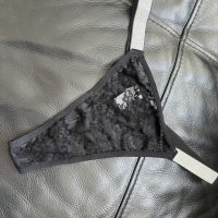 Black diamonte thong