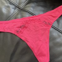 Red flower patterned thong