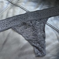 Laced black thong