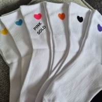 White Cotton Heart Socks