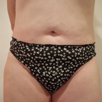 Black Silk Flowery Thong