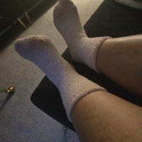 Pink furry socks