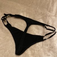 Juicy black double sided thong - 2