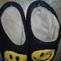 Worn Slippers with Smiley Face W… - 1