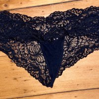 Black Lace Thong - 2