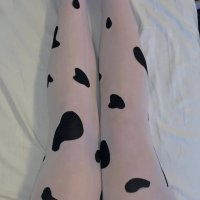 🐄🐮fun thigh high nylon cow print…