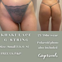 Khaki/Grey Lace G-String (#A1)