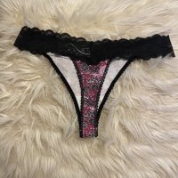 Patterned cotton thong