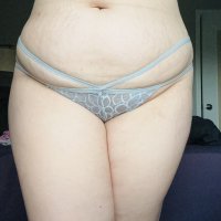 Blue Lacey Thong