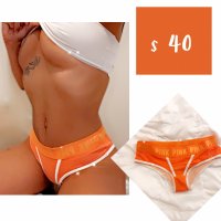 Orange vs pink Boyshort SOLD