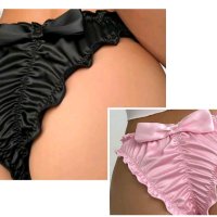 Satin Ruffled Panties With Bow